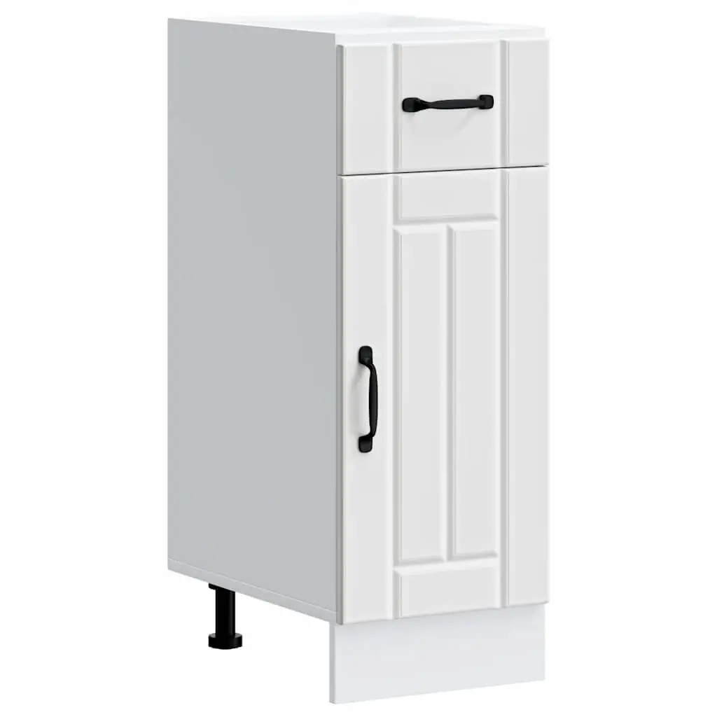 White Engineered Wood Sink Base Cabinet Storage Unit with Doors for Kitchen