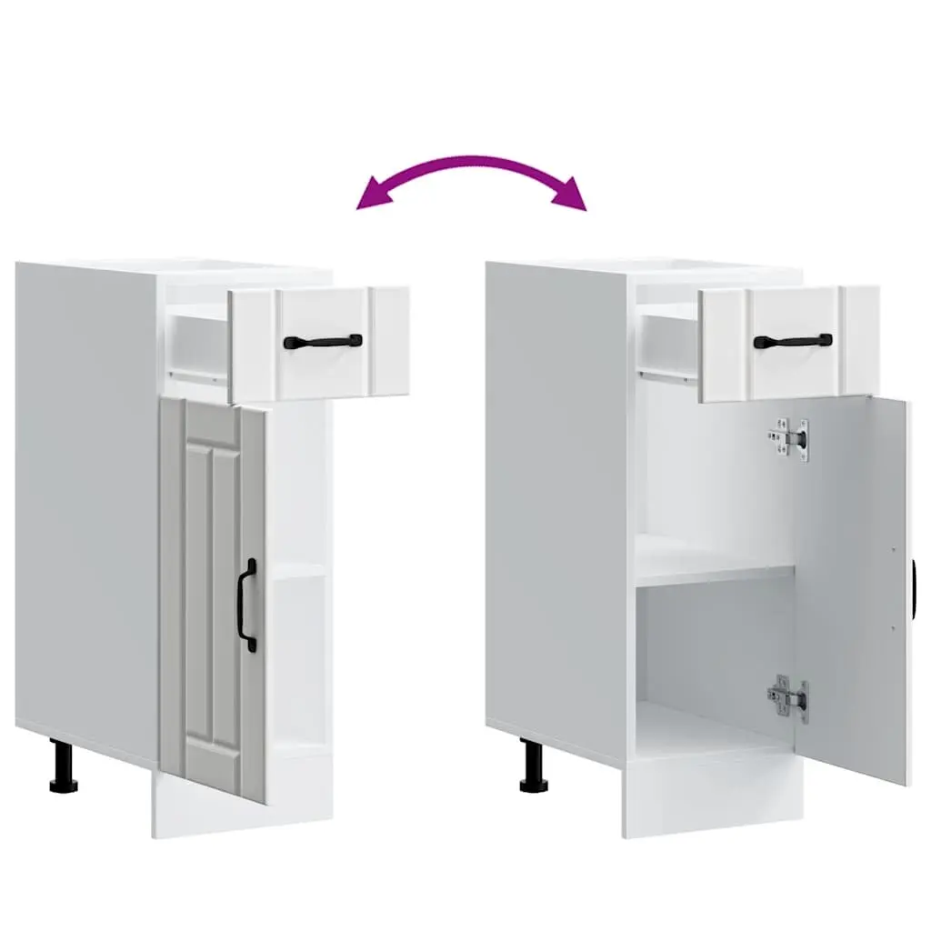 White Engineered Wood Sink Base Cabinet Storage Unit with Doors for Kitchen