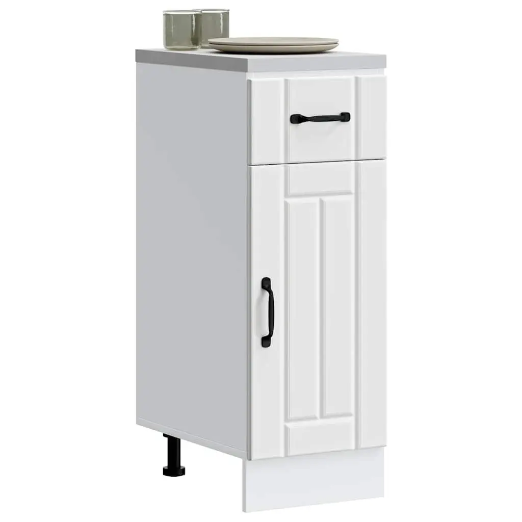 White Engineered Wood Sink Base Cabinet Storage Unit with Doors for Kitchen