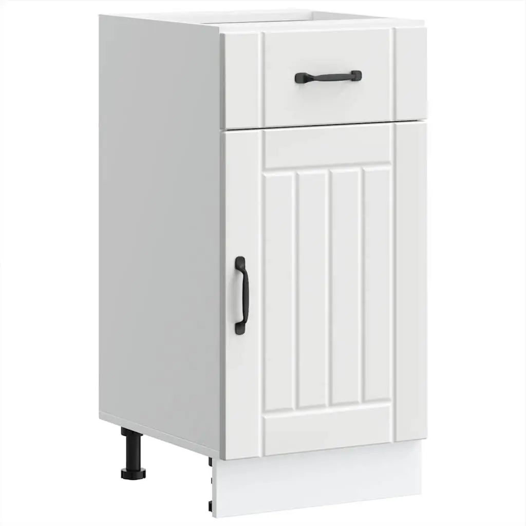 White Engineered Wood Kitchen Base Cabinet with Storage