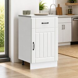 White Engineered Wood Kitchen Base Cabinet for Storage