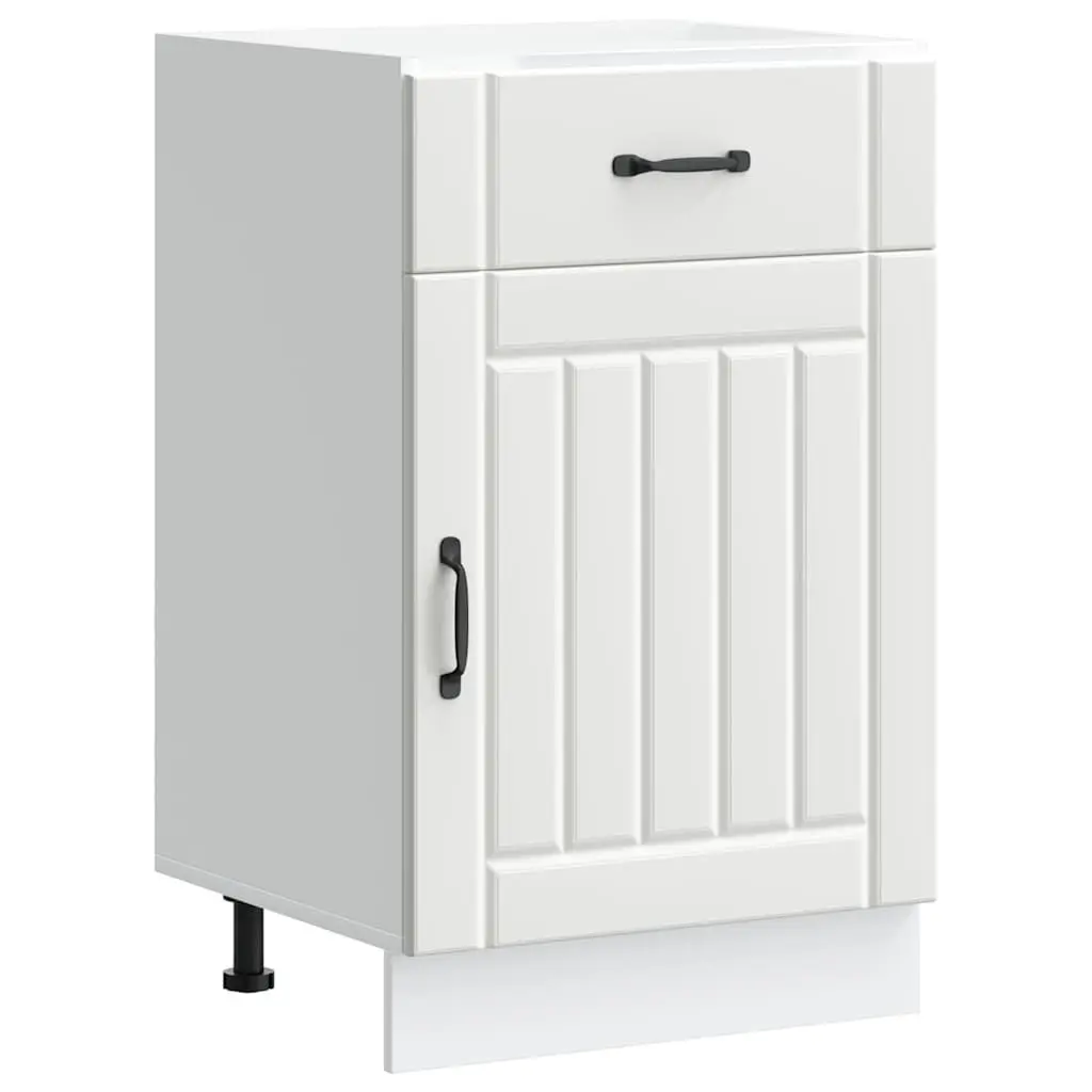 White Engineered Wood Kitchen Base Cabinet for Storage