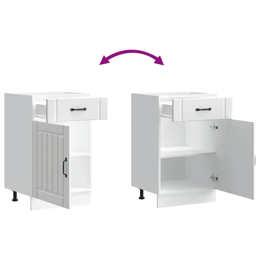 White Engineered Wood Kitchen Base Cabinet for Storage
