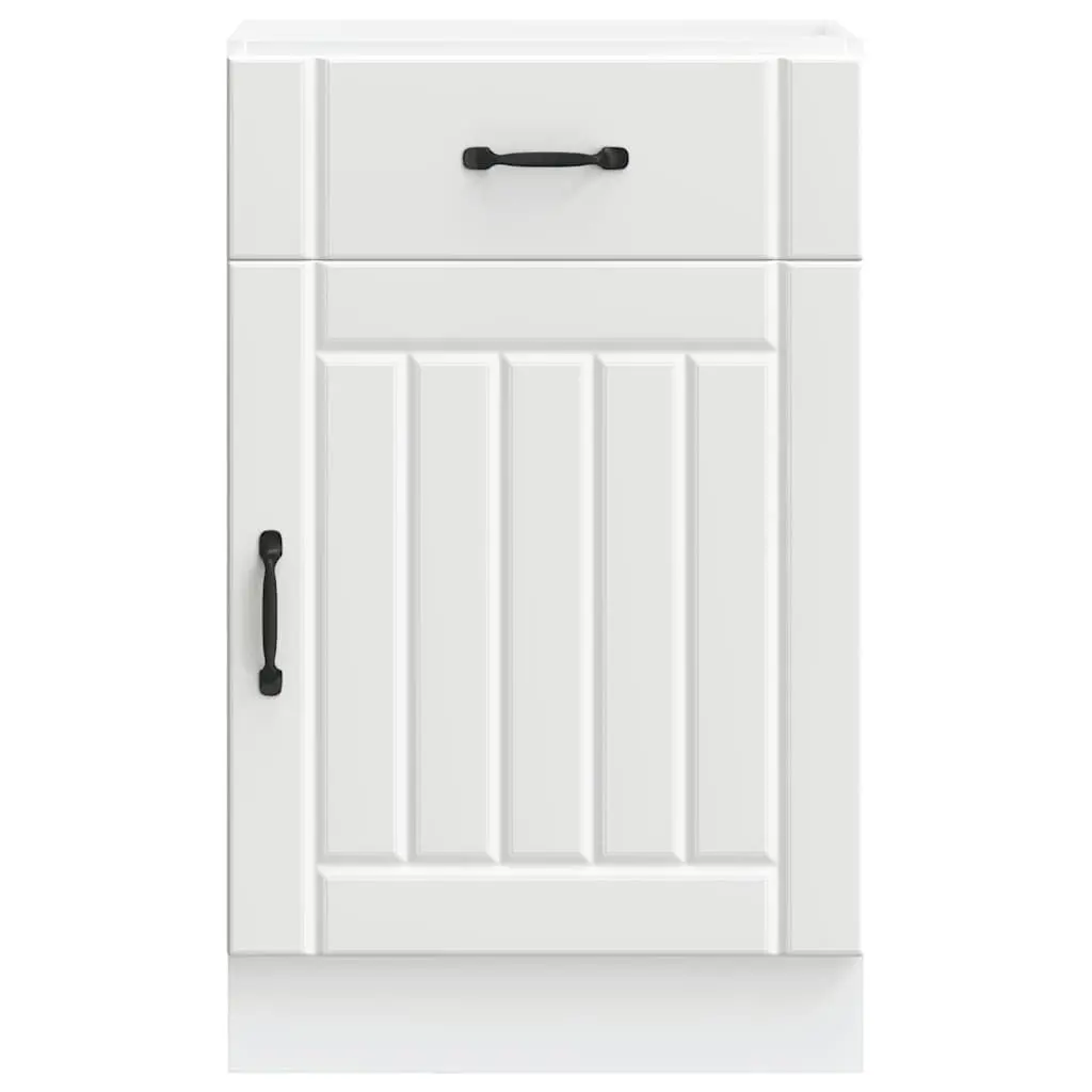 White Engineered Wood Kitchen Base Cabinet for Storage