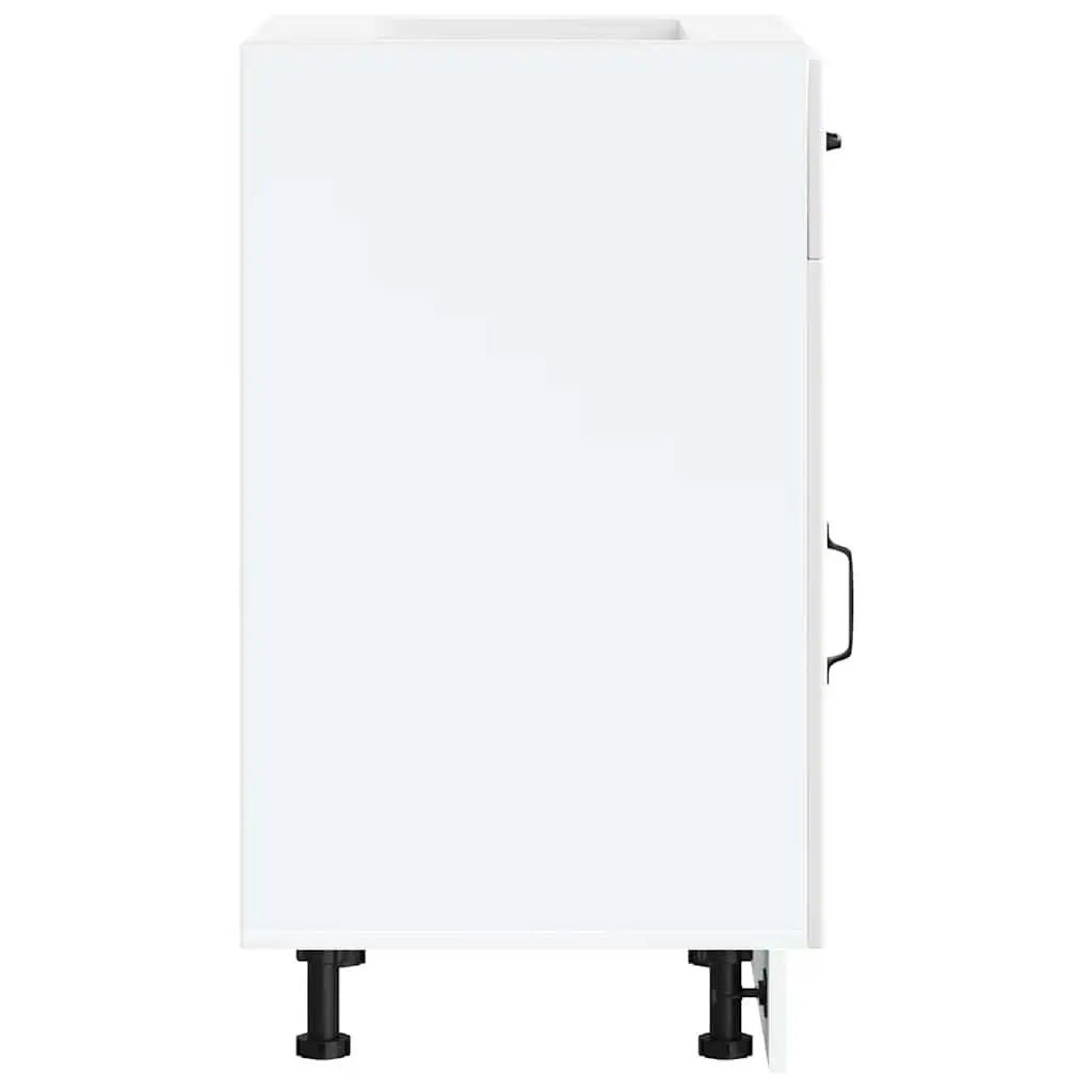 White Engineered Wood Kitchen Base Cabinet for Storage