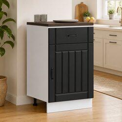 Black Engineered Wood Kitchen Base Cabinet for Storage