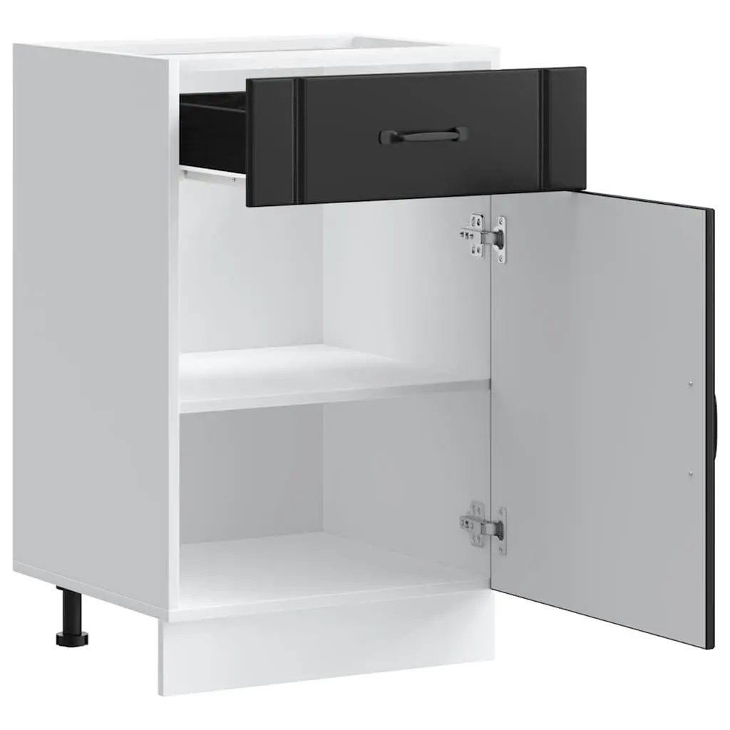 Black Engineered Wood Kitchen Base Cabinet for Storage