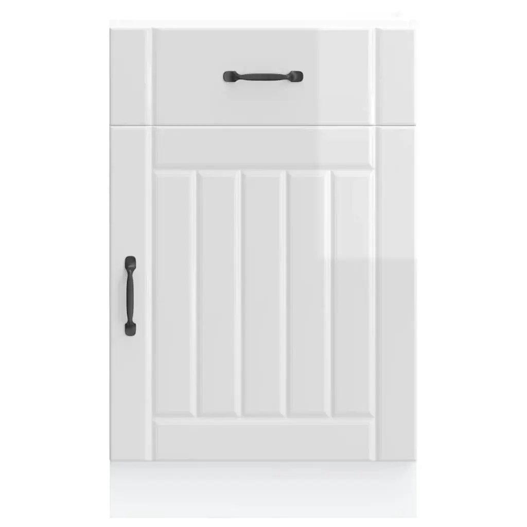 White High Gloss Engineered Wood Kitchen Base Cabinet