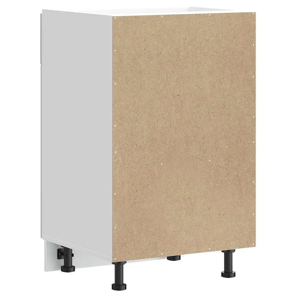 White High Gloss Engineered Wood Kitchen Base Cabinet