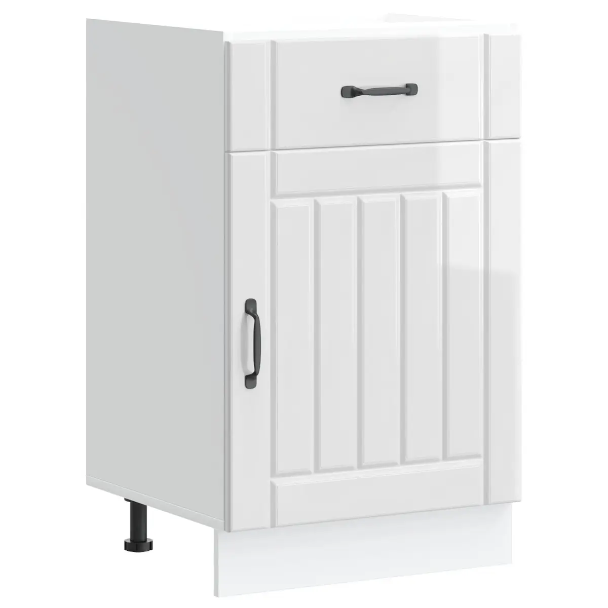 White High Gloss Engineered Wood Kitchen Base Cabinet
