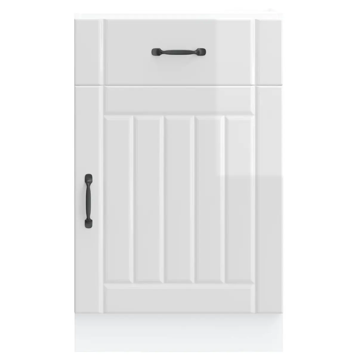 White High Gloss Engineered Wood Kitchen Base Cabinet