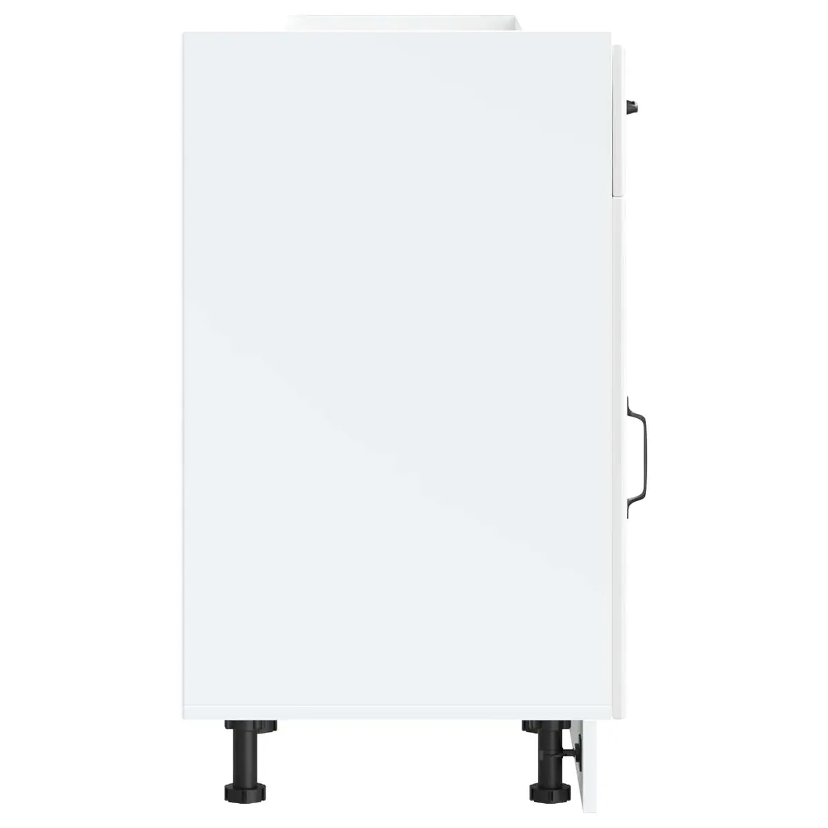 White High Gloss Engineered Wood Kitchen Base Cabinet