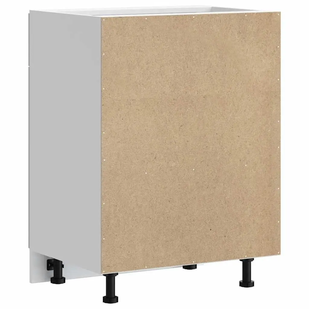 Kitchen Cabinet White Engineered Wood Storage Unit with Doors Adjustable Feet