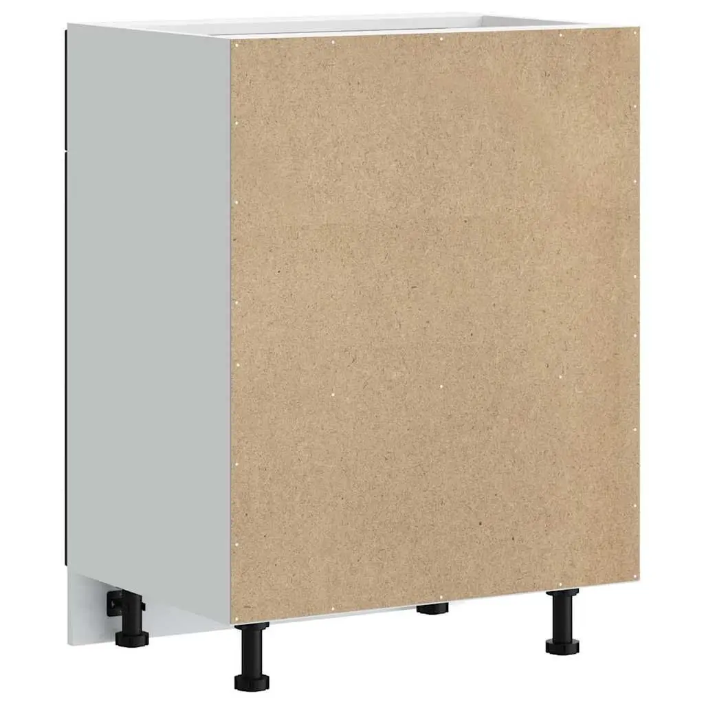 Engineered Wood Kitchen Storage Cabinet Black Adjustable Feet