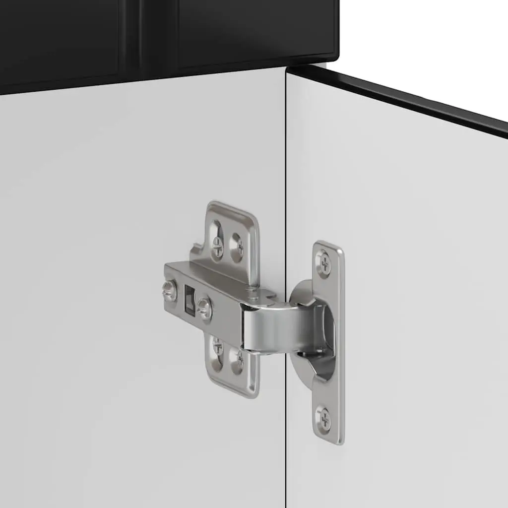 Engineered Wood Kitchen Storage Cabinet Black Adjustable Feet