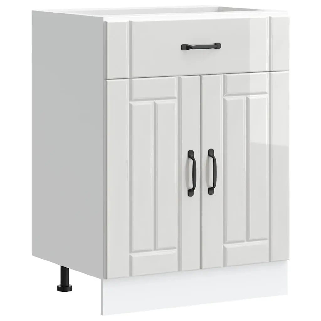High Gloss White Kitchen Base Cabinet for Sink