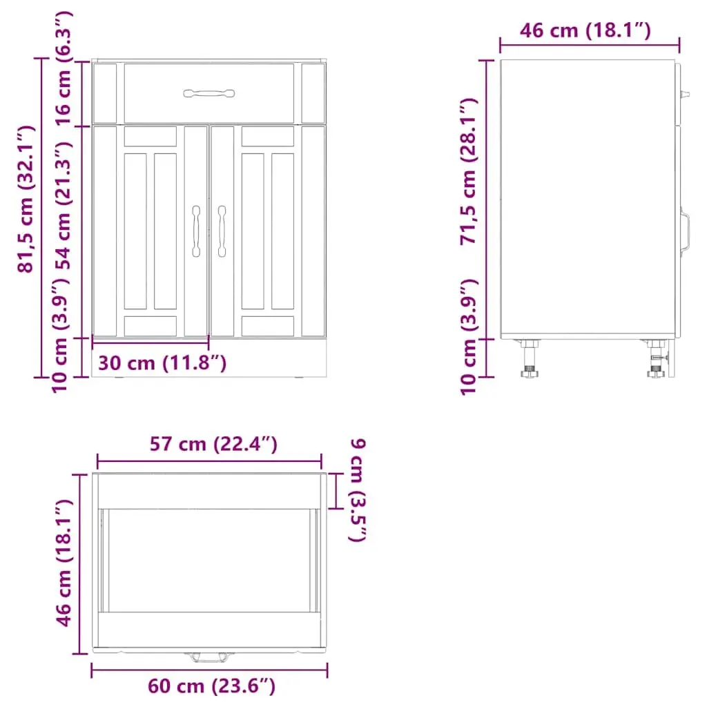 High Gloss White Kitchen Base Cabinet for Sink