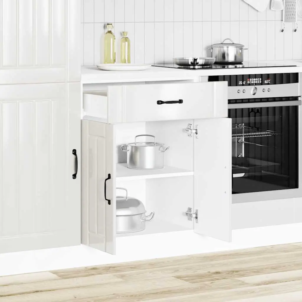 High Gloss White Kitchen Base Cabinet for Sink