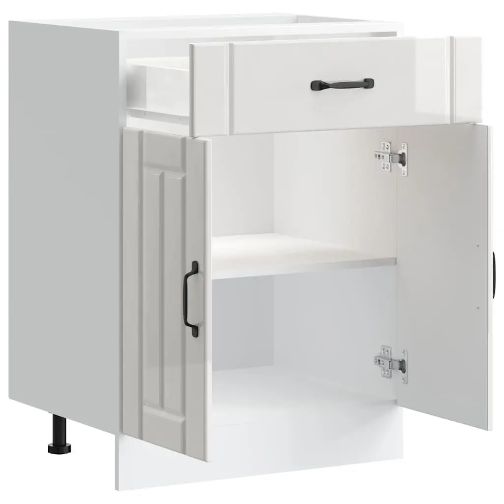High Gloss White Kitchen Base Cabinet for Sink
