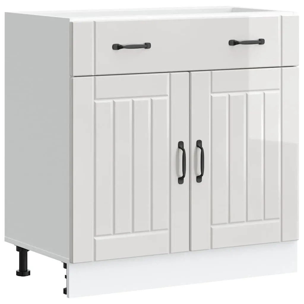 High Gloss White Kitchen Base Cabinet for Storage