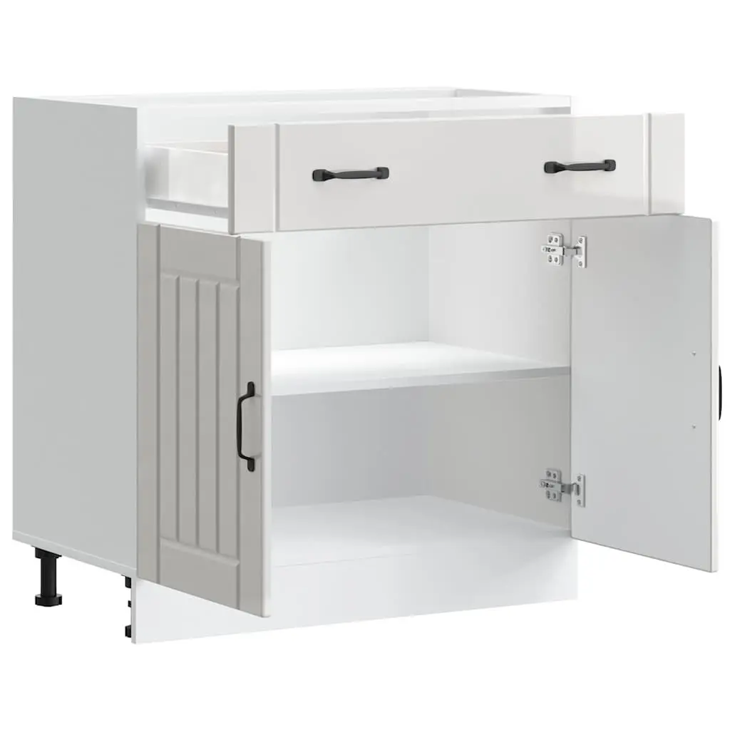High Gloss White Kitchen Base Cabinet for Storage