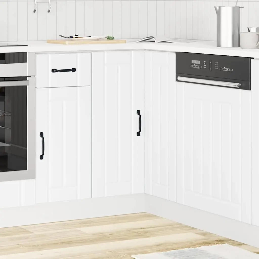 White Kitchen Corner Base Cabinet with Adjustable Feet