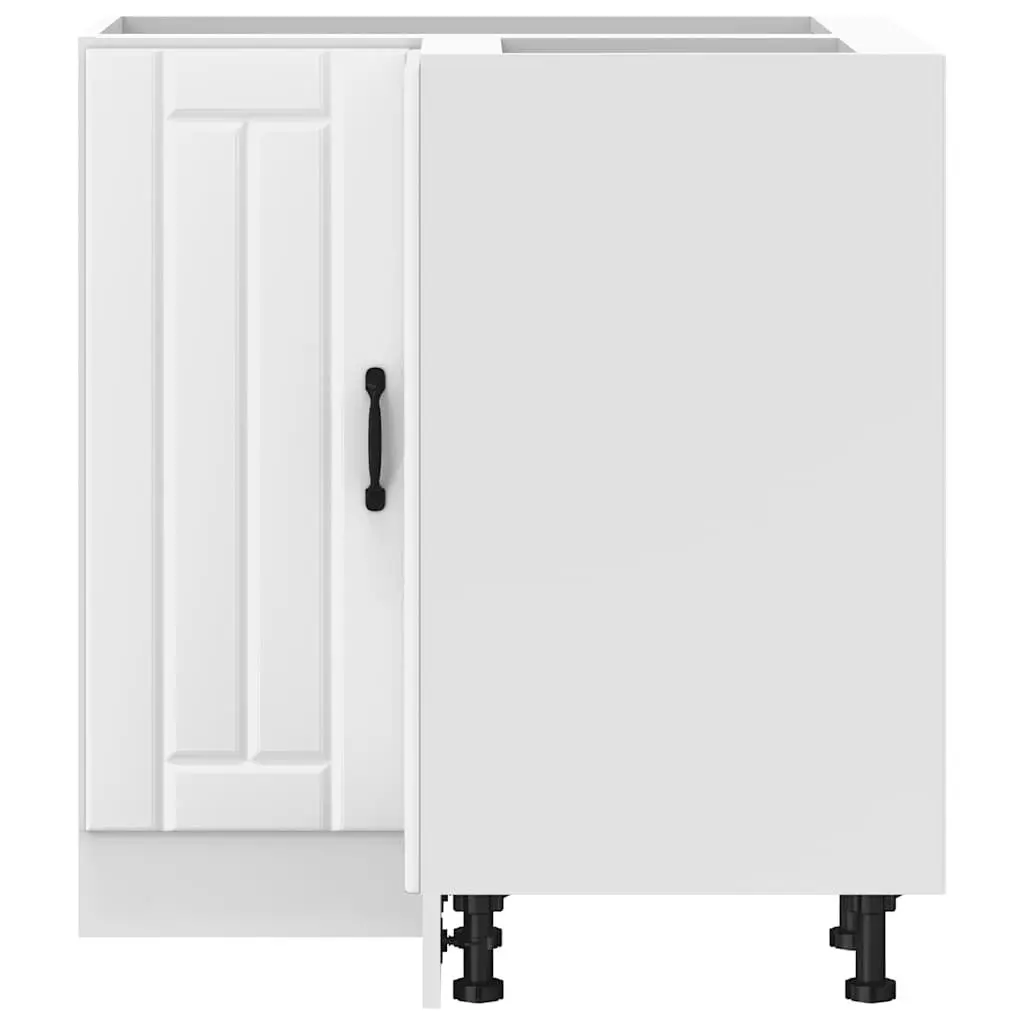 White Kitchen Corner Base Cabinet with Adjustable Feet