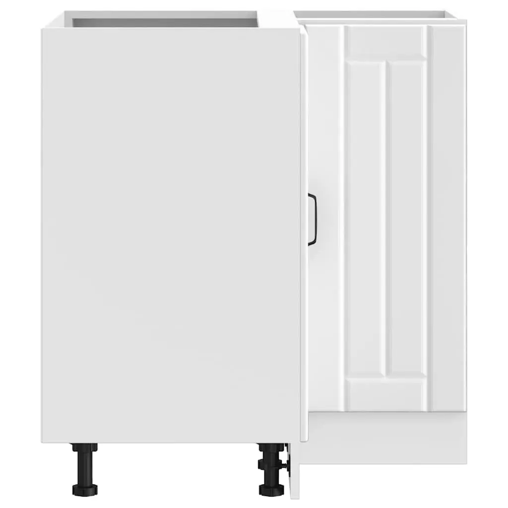 White Kitchen Corner Base Cabinet with Adjustable Feet