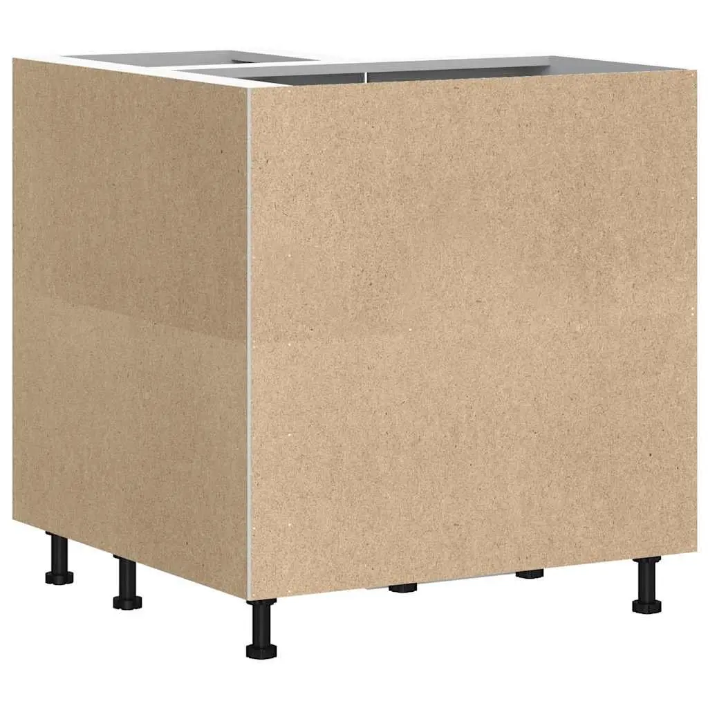 Corner Storage Cabinet Black Engineered Wood Kitchen Unit Adjustable Feet