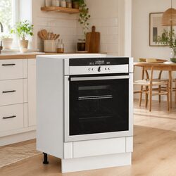 Compact White Engineered Wood Oven Cabinet for Your Kitchen