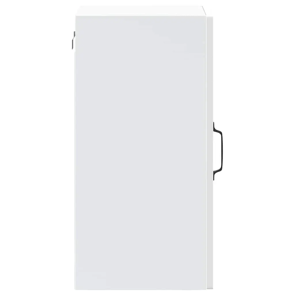 White Wall-Mounted Kitchen Cabinet with Glass Door