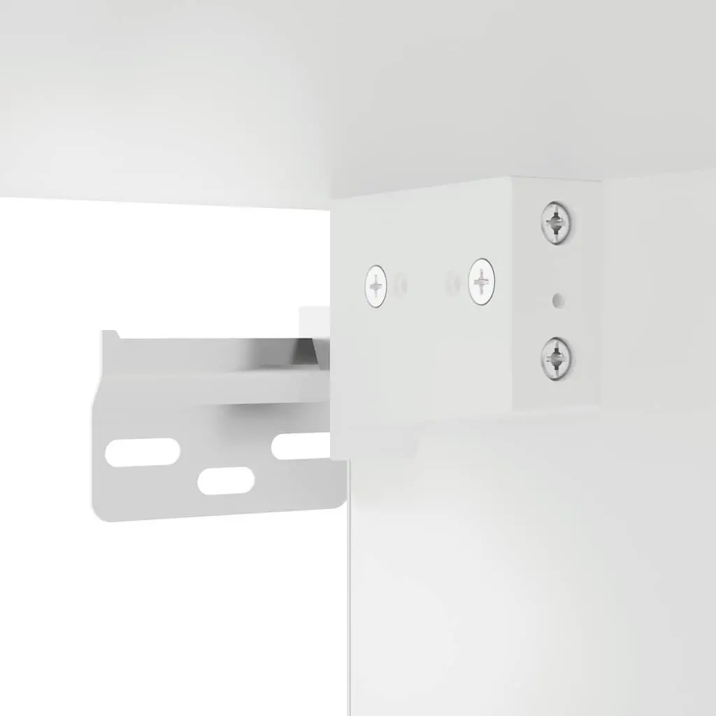 White Wall-Mounted Kitchen Cabinet with Glass Door