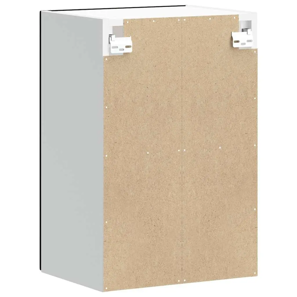 Wall-Mounted Kitchen Cabinet with Glass Door in Black