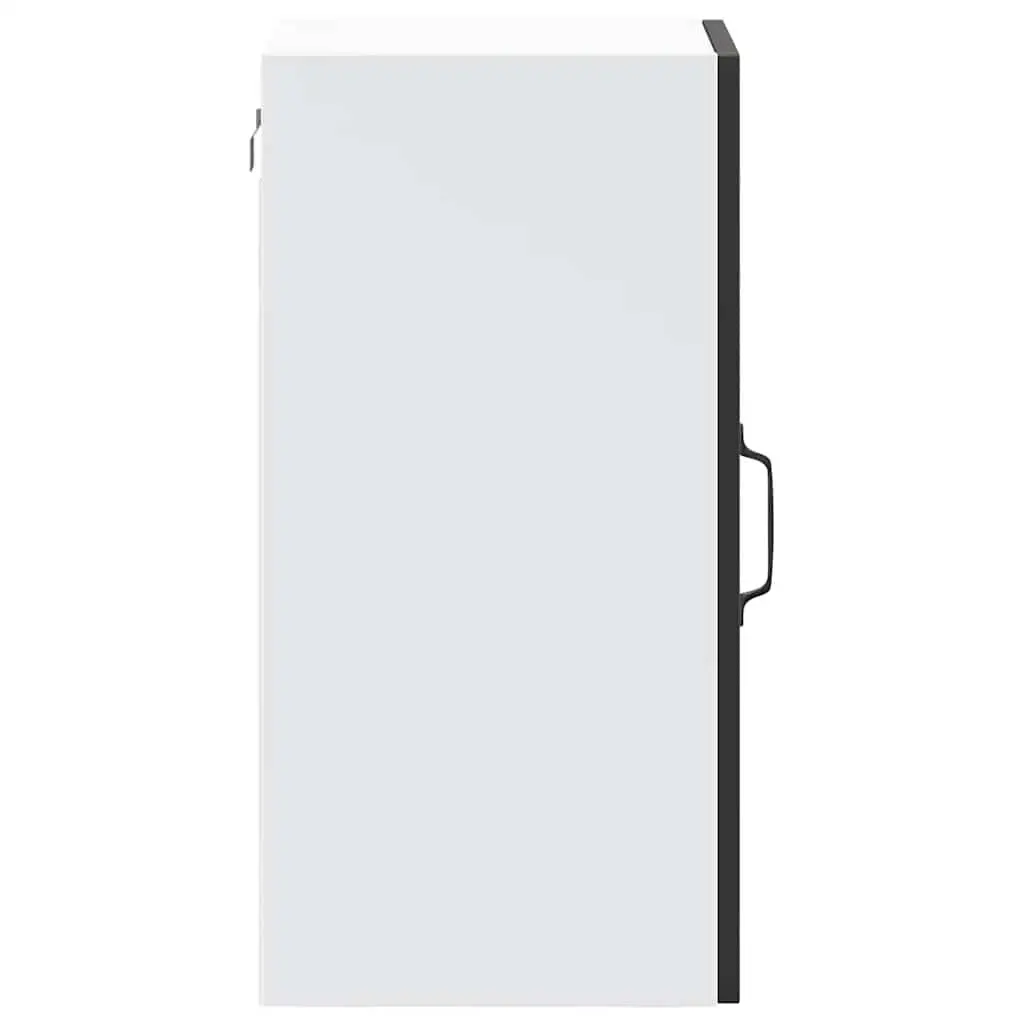 Wall-Mounted Kitchen Cabinet with Glass Door in Black