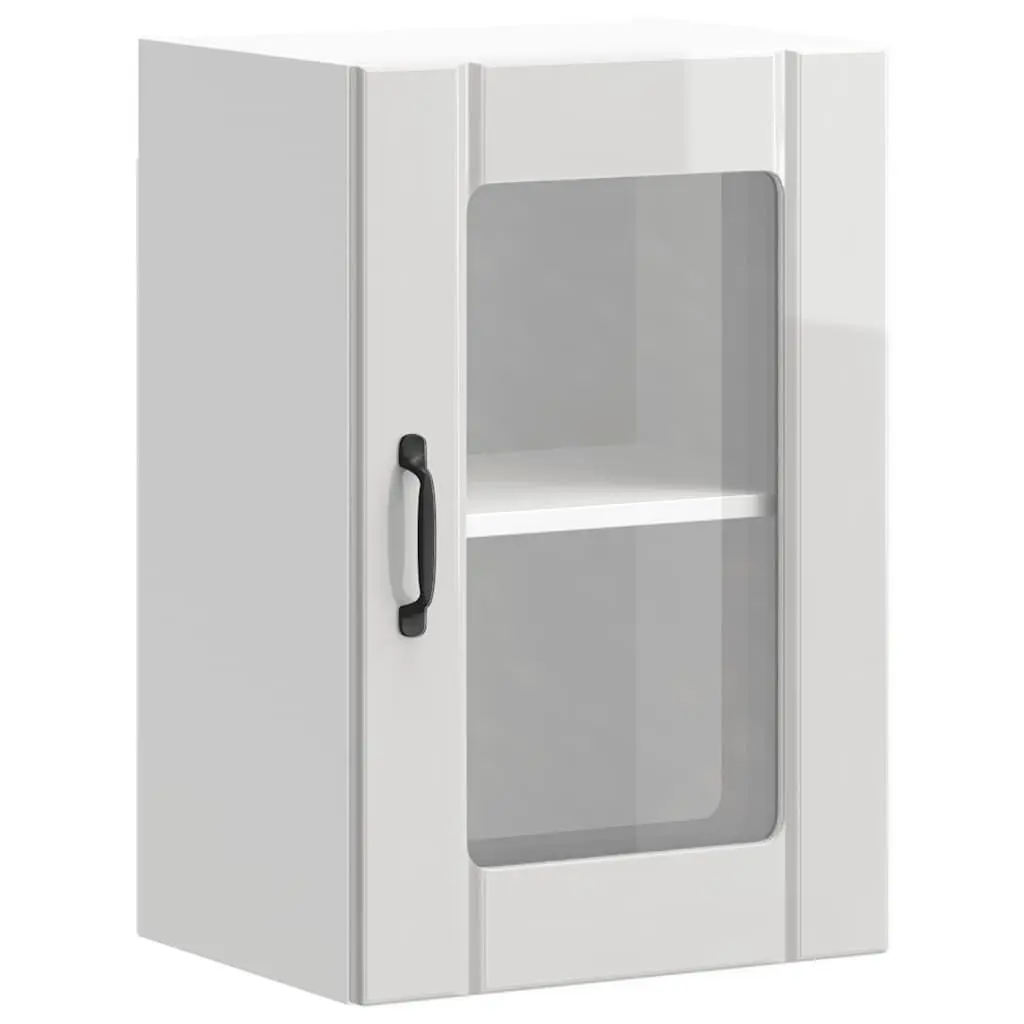 High Gloss White Kitchen Wall Cabinet with Glass Door