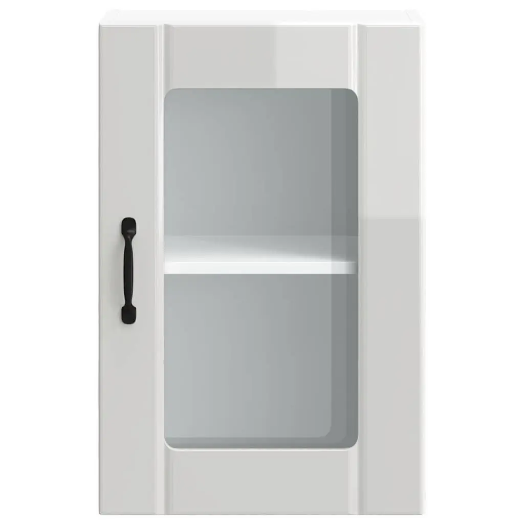 High Gloss White Kitchen Wall Cabinet with Glass Door