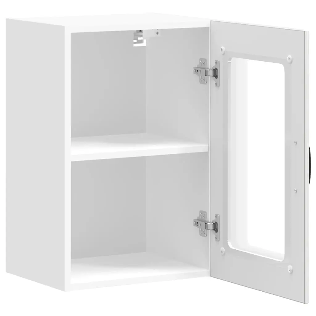 High Gloss White Kitchen Wall Cabinet with Glass Door