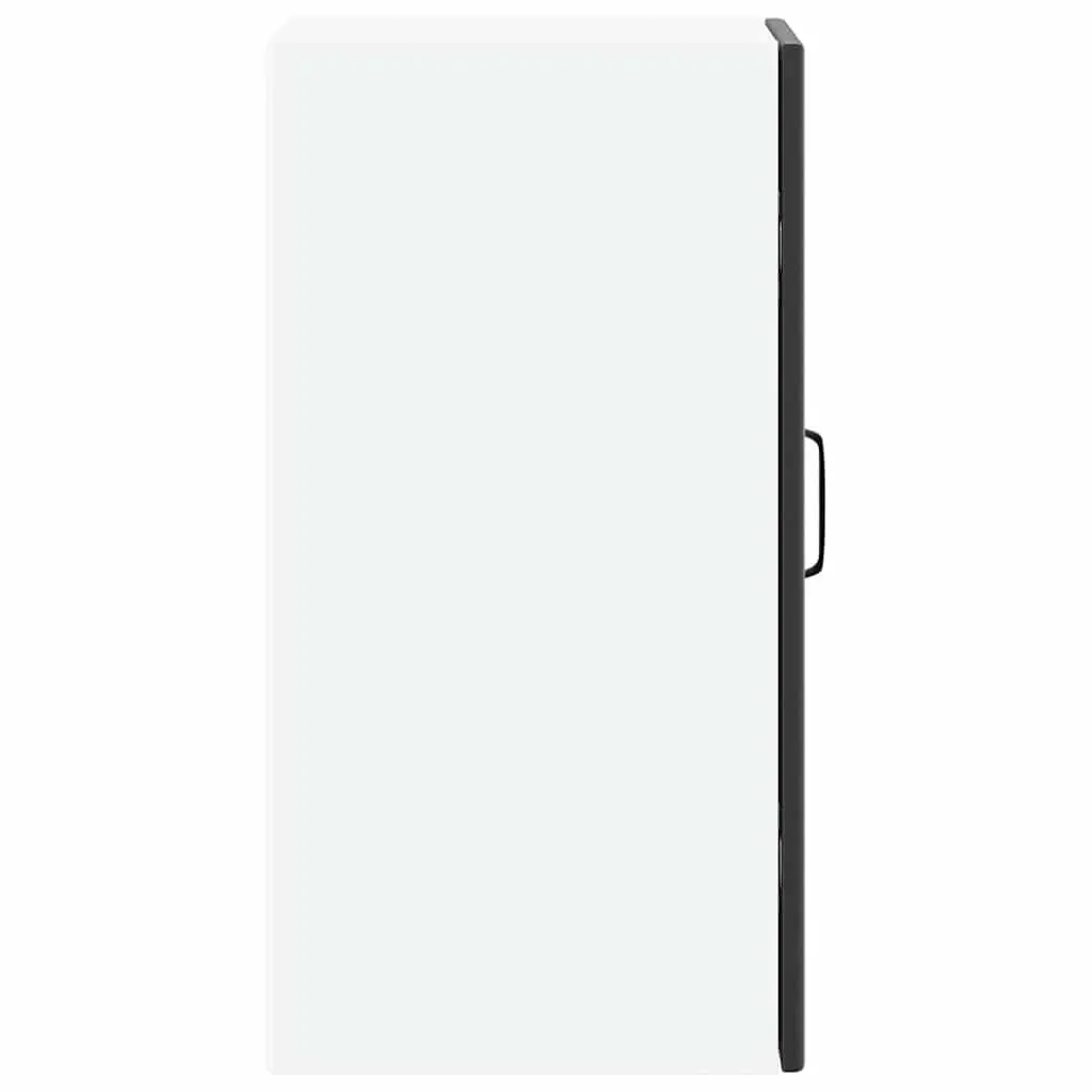 Kitchen Wall Cabinet Black Engineered Wood Glass Door Wall-Mounted