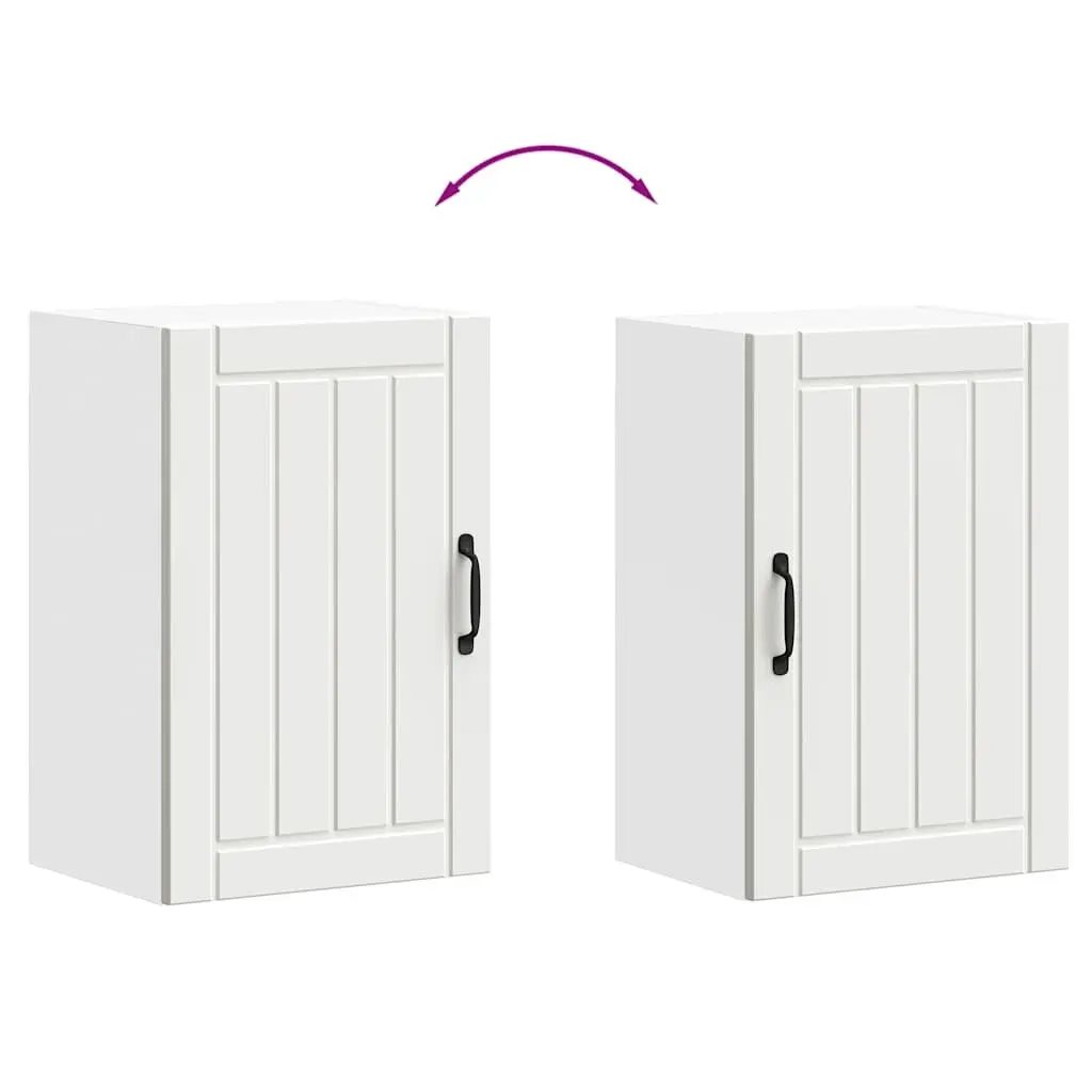 White Engineered Wood Kitchen Wall Cabinet with Glass Door