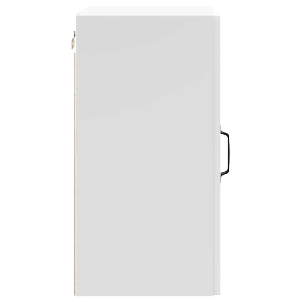 White Engineered Wood Kitchen Wall Cabinet with Glass Door