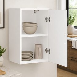 White Engineered Wood Wall-Mounted Kitchen Cabinet