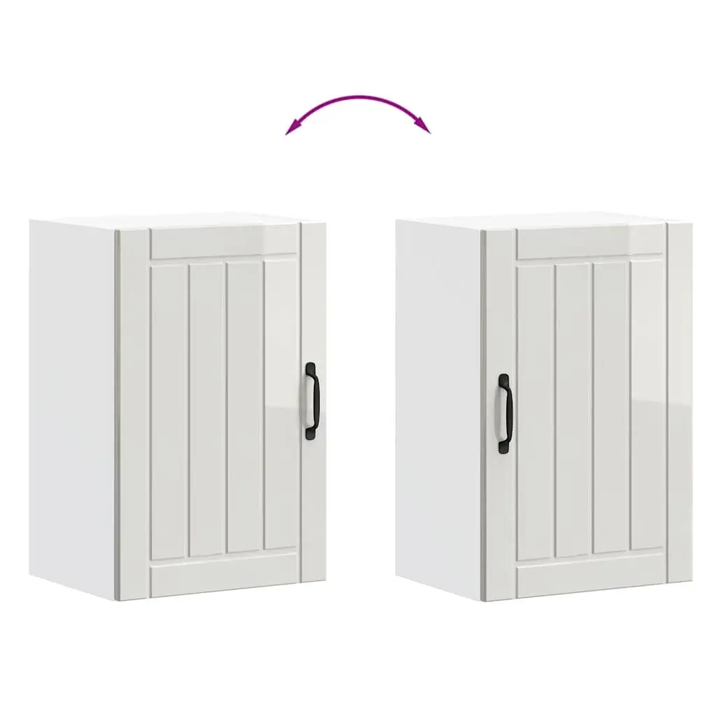 White Engineered Wood Wall-Mounted Kitchen Cabinet