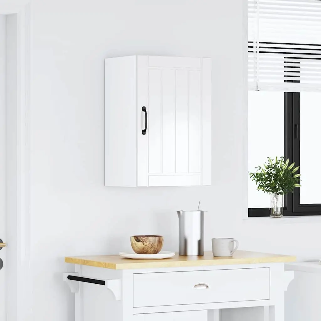 White Engineered Wood Wall-Mounted Kitchen Cabinet