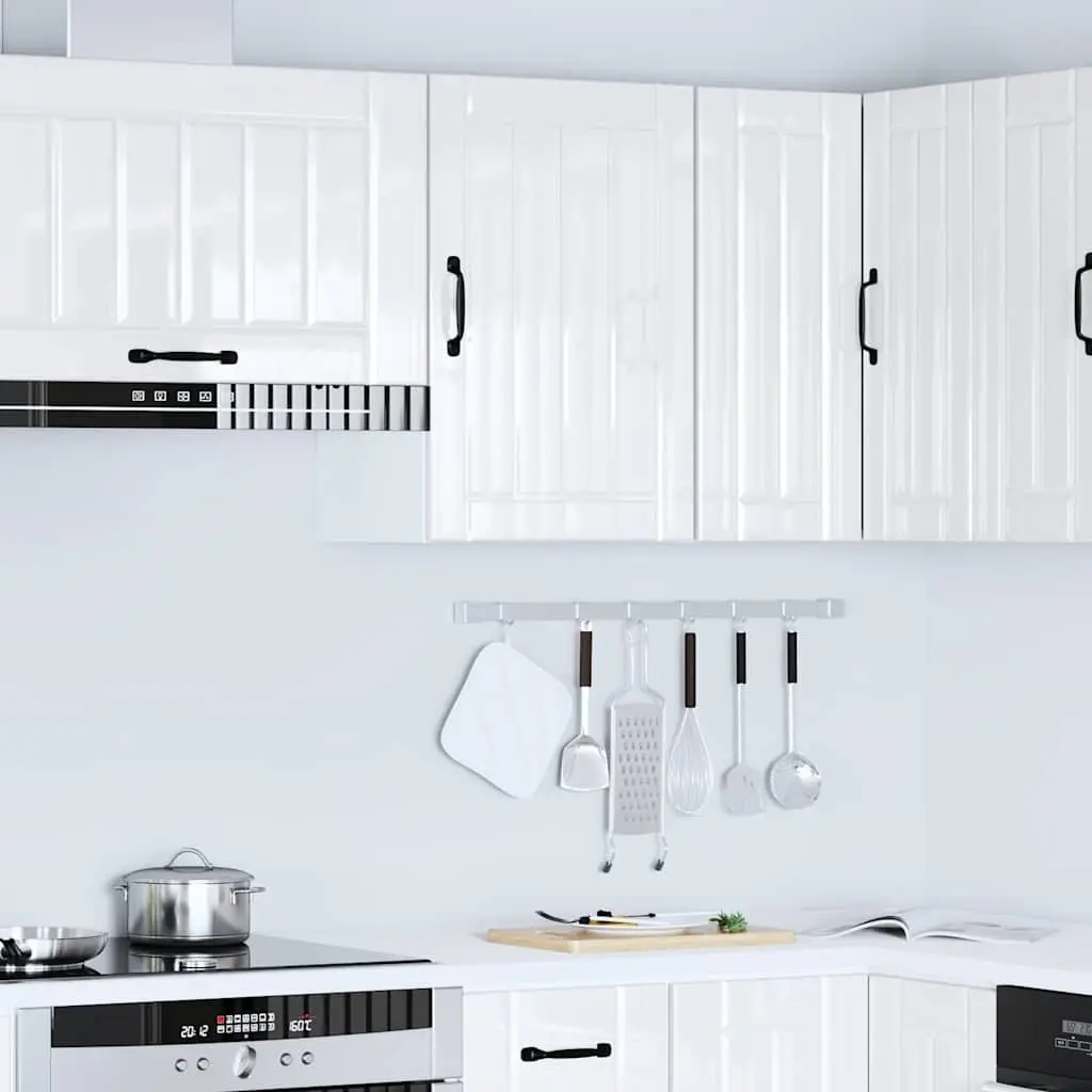 White Engineered Wood Wall-Mounted Kitchen Cabinet