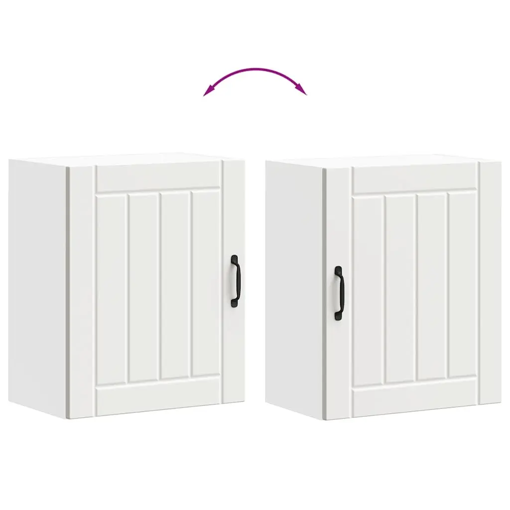 White Engineered Wood Kitchen Wall Cabinet with Glass Door