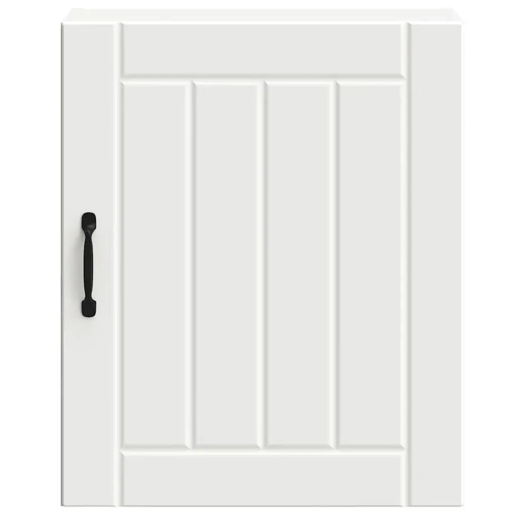 White Engineered Wood Kitchen Wall Cabinet with Glass Door