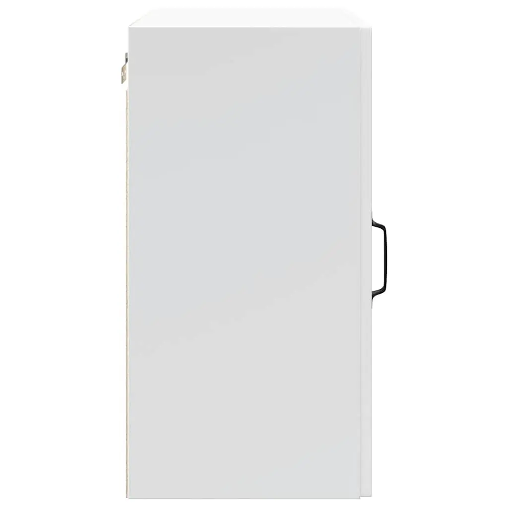 White Engineered Wood Kitchen Wall Cabinet with Glass Door