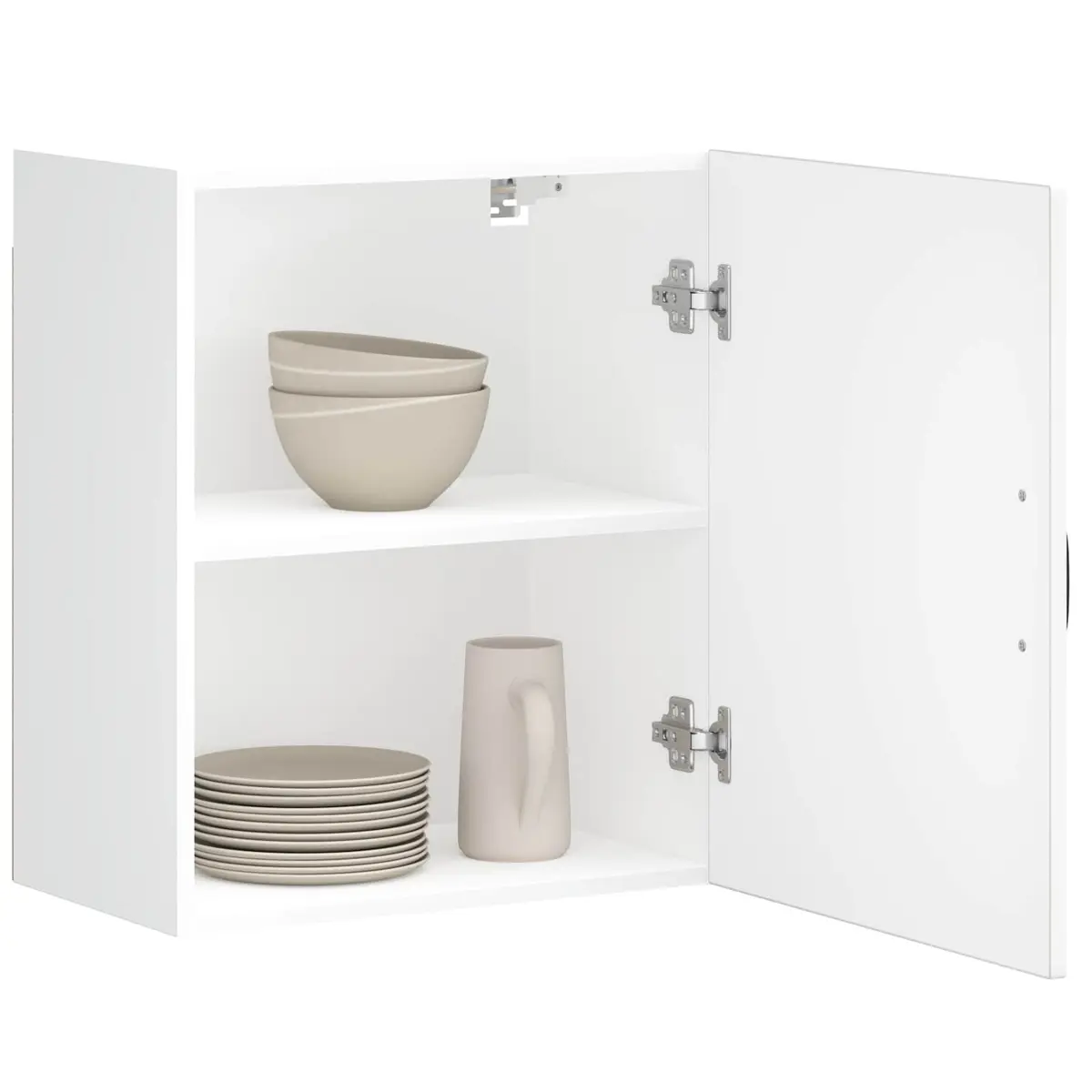 White Engineered Wood Kitchen Wall Cabinets 2 pcs