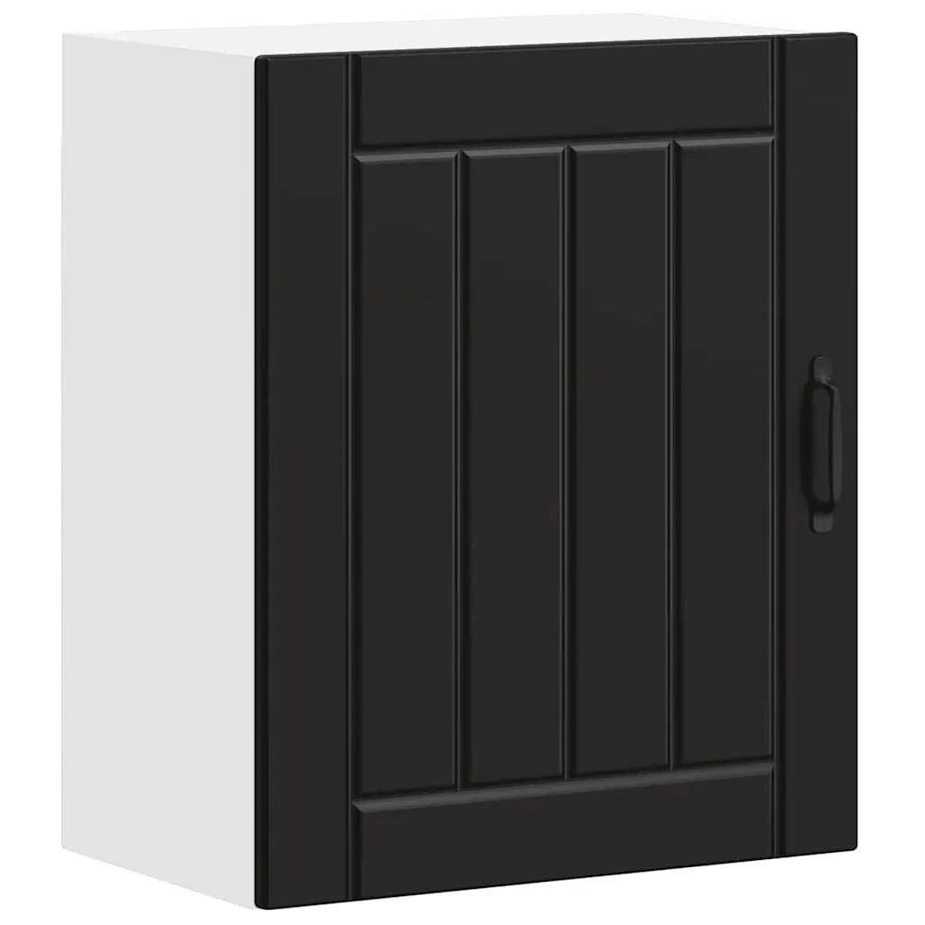 Black Kitchen Wall Cabinet with Glass Door
