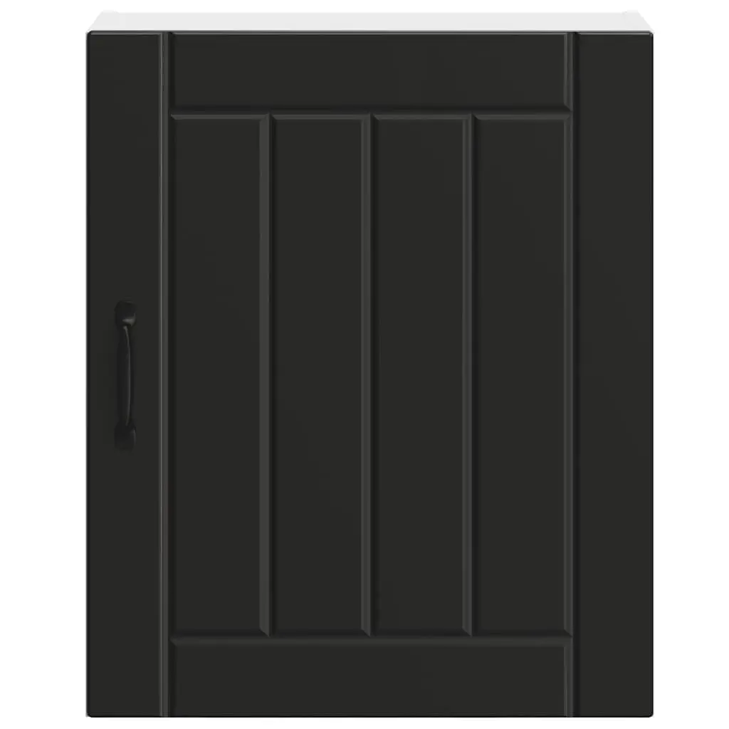 Black Kitchen Wall Cabinet with Glass Door